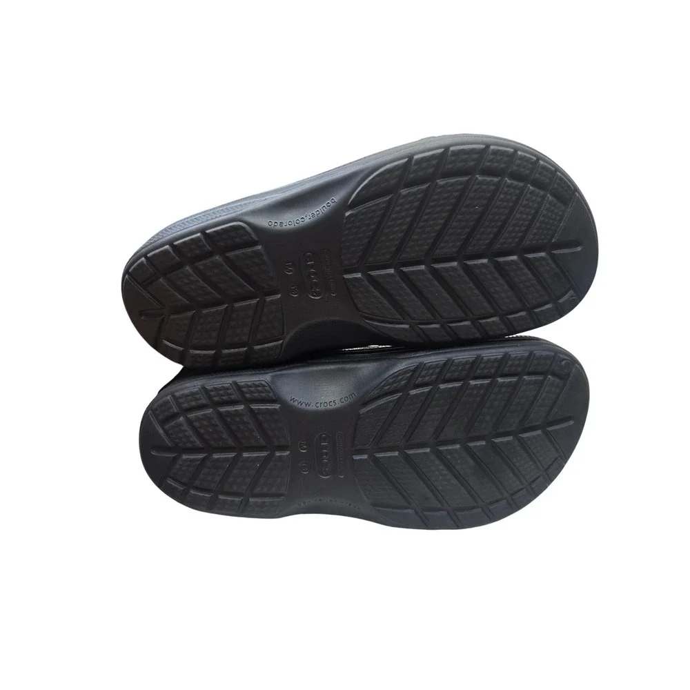 Crocs Classic Mammoth Luxe Radiance Black Faux Fur Lined Clogs Mens Size 13 Warm